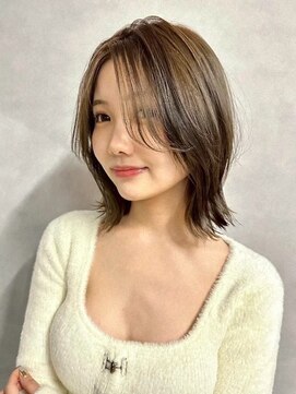 サンドレオ 新宿店(sand Leo) ラベンダーミルクティー/オリーブグレー/ブリーチなし/ショート