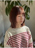 顔まわりカット×オレンジブラウン
