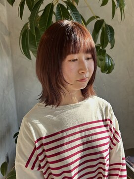 顔まわりカット×オレンジブラウン