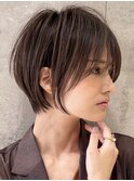 ショートボブ髪型30代40代50代前髪あり前髪無し面長丸顔【西村ss