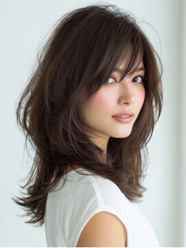 アンサ 小倉店(ANSA) ナチュラル外ハネミディ|抜け感スタイル