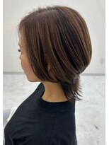 ヘアーメイク クーラ 行橋店(Hair make CURA)&nbsp;30代40代ショートカット白髪ぼかしハイライト小顔似合わせカット