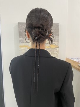 ウル 岡山駅店(ULu.) 結婚式ヘア二次会ヘア編みおろしカチモリシニヨン岡山ヘアセット