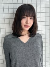 エイド 本店(aid) 顔周りミディアムレイヤー髪質改善トリートメントケアカラー