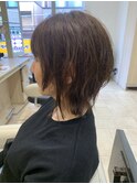 NOパーマレイヤーボブ顔周りレイヤーハッシュカットウルフカット