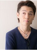 30代40代オールバックダークアッシュフェードスタイルe新所沢