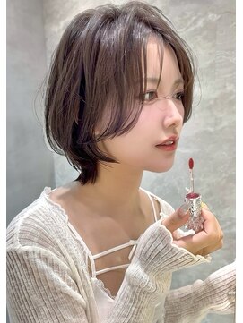 レーヴバイロンド 仙台(Reve by Lond) 仙台ショートカットくびれ巻きチェリーレッド艶髪顔周り前髪