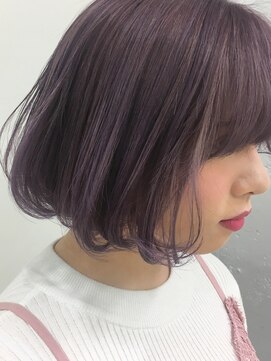 ブルーフェーセス 表参道(blue faces) 『bluefaces』 ミルキーラベンダーピンク×ワンカールボブ