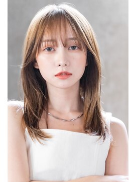 メーヴェ(Mowen) mowen×外ハネミディアム×ラフウェーブ×モカベージュ