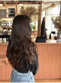 ・ブリーチなしローライトアンブレラカラーロング・
