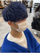 エイトサッポロ 札幌大通り店(EIGHT sapporo) 波巻きスパイラルパーマ×ブリーチカラー（BLUE）