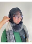 ぱつっと黒髪ボブ
