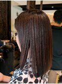 ストレートセミロング/切りっぱなし/ナチュラルブラウン