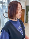 レイヤー切りっぱなしボブ