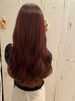 丸型卵形ストレートレイヤーエアリーロング美髪アッシュブラウン