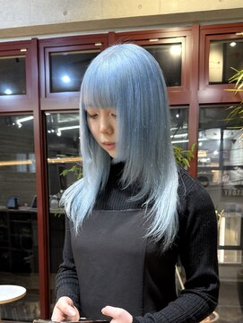 ヲタク(wotaku.) ブルーカラー水色カラーペールブルーケアブリーチハイトーン