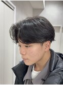 メンズセンターパート/ニュアンスパーマ/コンマバング