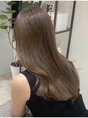 ミディアムロングレイヤーカットブリーチなしダブルカラー堀江