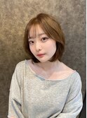 レイヤーボブ/韓国風/艶カラー/肩上ボブ/タンバルモリ/20代/30代