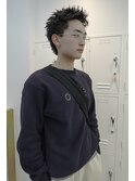 スパイキーショートルーズショートピンパーマメンズカット