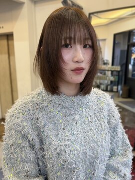 ヘアーアイスカルテット(HAIR ICI QUARTET) ブリーチなしカラー◎春の大人レイヤーボブ×モカブラウン