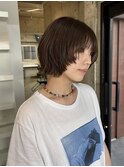 レイヤーボブ × オリーブベージュ