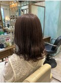 ミディアム20代30代40代ラベンダーベージュ丸顔面長レイヤー越谷