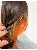 ライリー(riley)&nbsp;rileyインナーカラー×イエロー×オレンジ