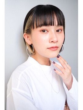 ラレイ(Lalei) 切りっぱなしボブ×ブロンドインナーカラー