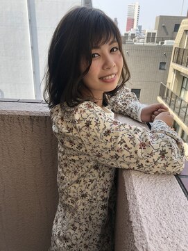 トゥーリ 長崎住吉店(tuuli) 大人可愛い20代30代40代黒髪前下がりひし形小顔ボブ丸みショート