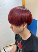 【赤髪×マッシュ】ハイトーンカラー