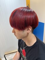 アメラボ(AmeLab) 【赤髪×マッシュ】ハイトーンカラー