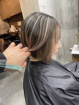 ラフ(LAFF) #バレイヤージュ#グレージュカラー#ボブウルフ#ココアベージュ