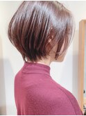 say.黒髪ショートボブルフネビージュ小顔ワンレン透明感カラー
