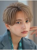 ニュアンスパーマミルクティーベージュフェザーパーマコンマ韓国