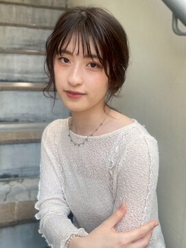 ユニバイリサ 天神大名店(uni by risa) 顔周りカット チョコレートブラウン 艶髪 20代30代 髪質改善