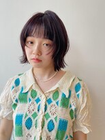 ボブ 顔まわりレイヤー レイヤー 暗髪ヘア 艶カラー