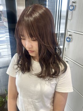 リアン 綱島(Lien) ラベンダーベージュ/ブリーチなし/顔周りレイヤー/透明感カラー