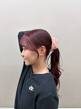 ポール 行徳店 小顔魅せお顔まわりカット+ディープボルドーカラー♪