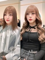 ラピス 福岡天神店(Lapis)&nbsp;ミルクティーグレージュ×エクステ80枚