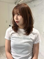 ヨーク(YOKE)&nbsp;【YOKE】オレンジベージュレイヤーミディアムブリーチなし顔周り