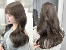 「透明感カラーにしたいけどダメージしたくない」そんなお客様に人気♪［ ブリーチなしダブルケアカラー ］