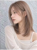 船橋駅ミルクティーベージュミディアムレイヤー透明感ヘア