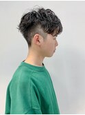 men's(刈り上げ、ゆるめパーマ、ベリーショート)