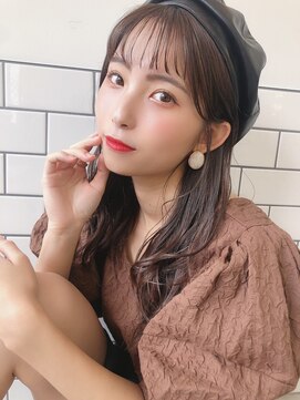 エマエコル(Emma ecole) Emma  ecole 深みベージュ×こなれシースルーバング by.Mai