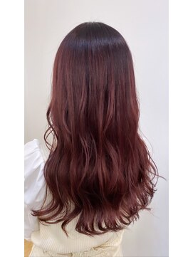 ジーナ 博多(Zina) 小顔セミウェットウェーブピンクベージュハイライトカラー