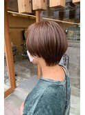 マッシュショートxシナモングレージュ