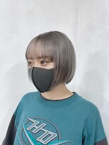 ヘアー アレス(hair ales) ボブ　シルバーカラー　グレージュ　ベージュ　ハイトーンボブ