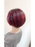 奥行きショート小顔前下がりワンサイドボブカット20代30代