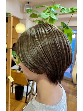 オーガニックマインド 坂戸 鶴ヶ島(organic+mind) 20代30代大人可愛い小顔ボブ前下がりショートハイライト